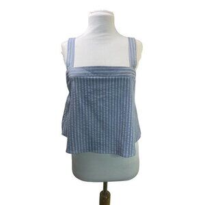 Sadie & Sage Blue White Pin Striped Camisole Top L NWT $50